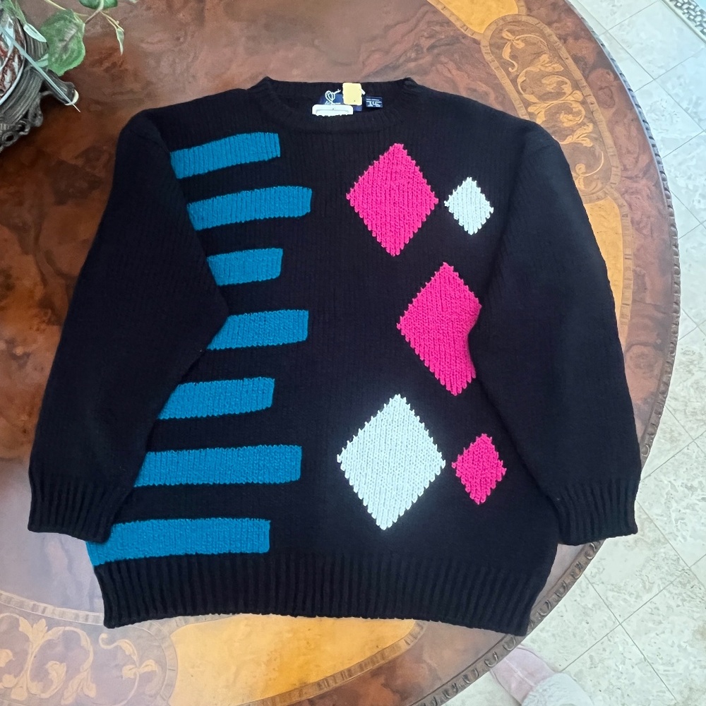Allison Smith Vintage Black Acrylic Sweater Sz 22W